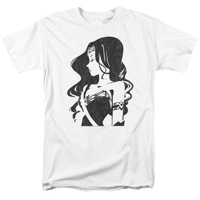 Justice League Movie Profile Mens T Shirt White Retro Pop Classics