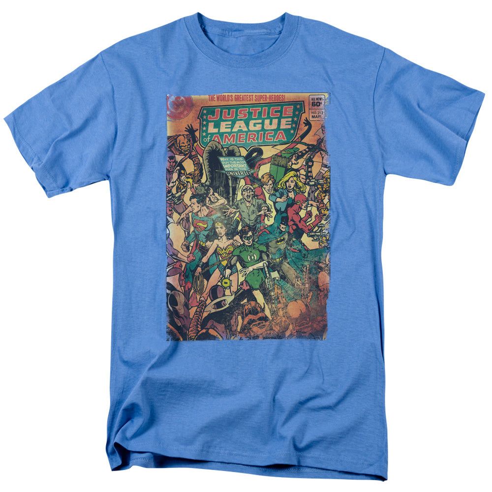 Justice League No 212 Vintage Mens T Shirt Carolina Blue Retro Pop Classics