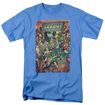 Justice League No 212 Vintage Mens T Shirt Carolina Blue Retro Pop Classics