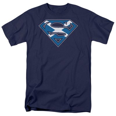Superman Scottish Shield Mens T Shirt Navy Retro Pop Classics
