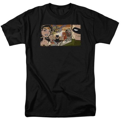 Justice League Cinematic League Mens T Shirt Black Retro Pop Classics