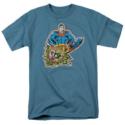 Superman Doomed Planet Mens T Shirt Slate Retro Pop Classics