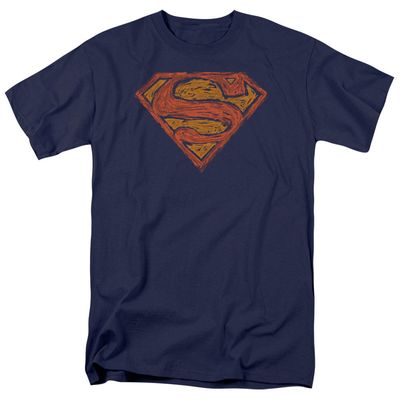 Superman Messy S Mens T Shirt Navy Retro Pop Classics