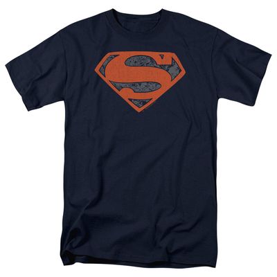 Superman Vintage Shield Collage Mens T Shirt Navy Retro Pop Classics