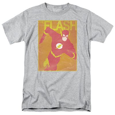 Justice League Simple Flash Poster Mens T Shirt Athletic Heather Retro Pop Classics