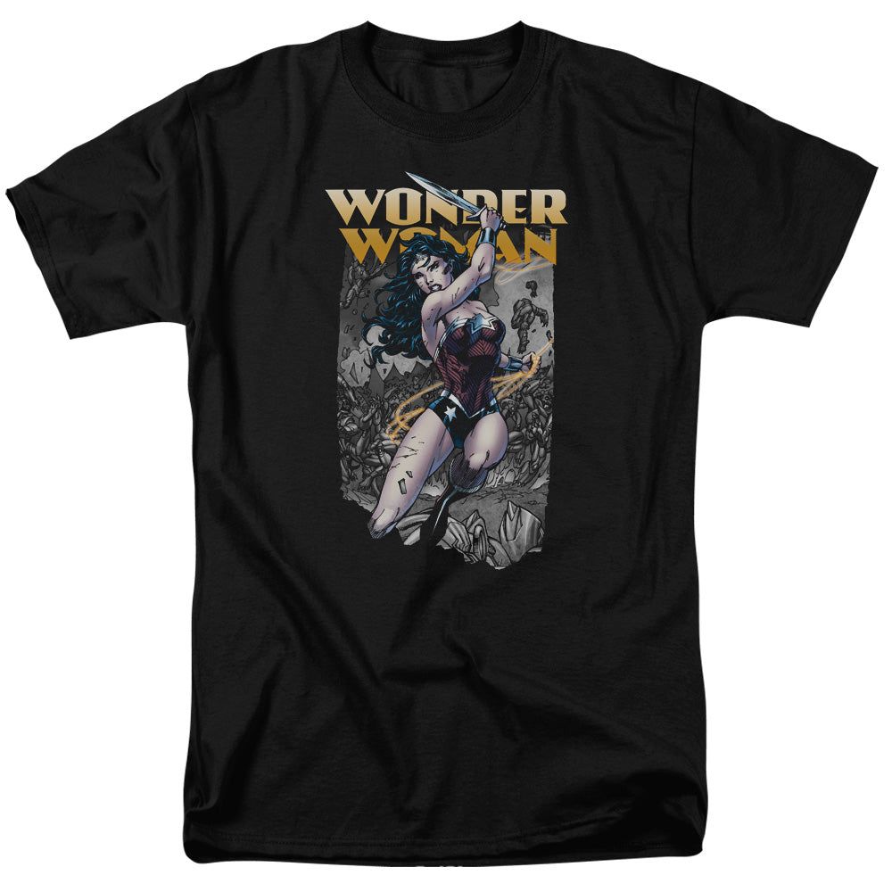 Justice League Wonder Slice Mens T Shirt Black Retro Pop Classics