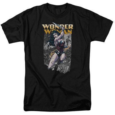 Justice League Wonder Slice Mens T Shirt Black Retro Pop Classics