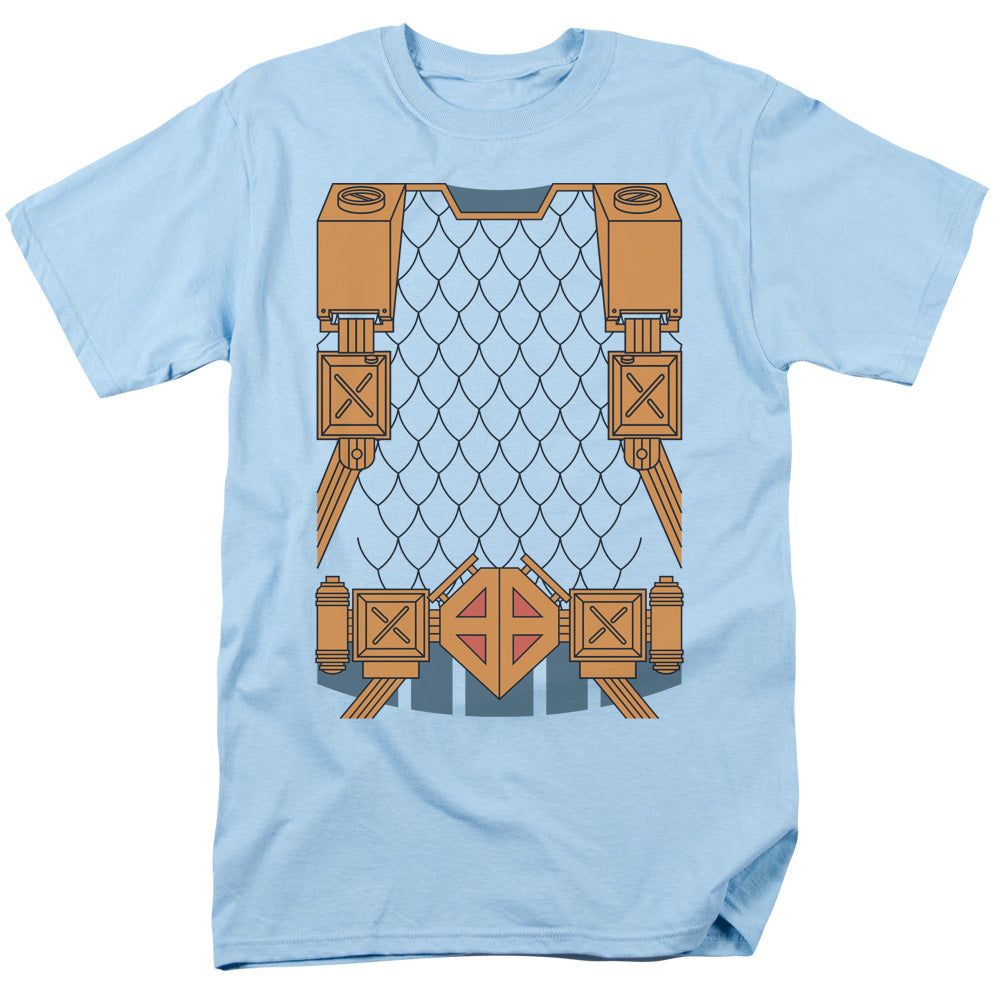 Justice League Deathstroke Uniform Mens T Shirt Light Blue Retro Pop Classics