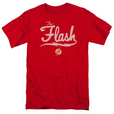 Justice League Old School Flash Mens T Shirt Red Retro Pop Classics