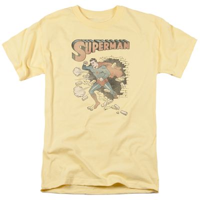 Superman Vintage Breakthrough Mens T Shirt Banana Retro Pop Classics