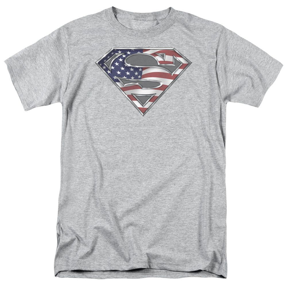 Superman All Mens T Shirt Athletic Heather Retro Pop Classics