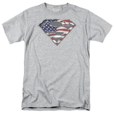 Superman All Mens T Shirt Athletic Heather Retro Pop Classics
