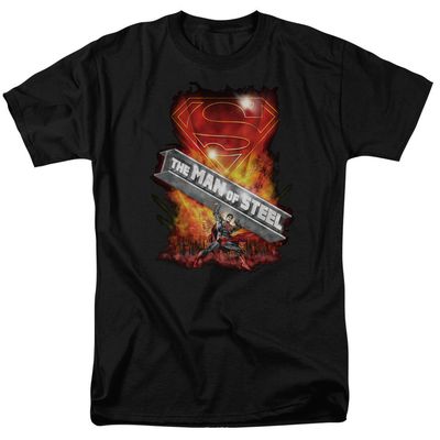 Superman Steel Girder Mens T Shirt Black Retro Pop Classics