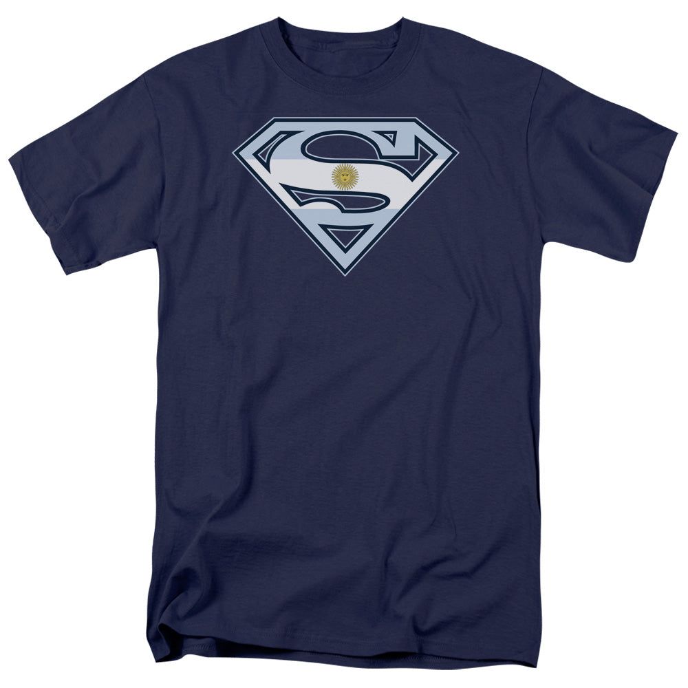 Superman Argentinian Shield Mens T Shirt Navy Retro Pop Classics
