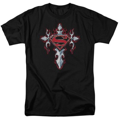 Superman Gothic Steel Logo Mens T Shirt Black Retro Pop Classics