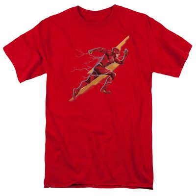 Justice League Movie Flash Forward Mens T Shirt Red Retro Pop Classics