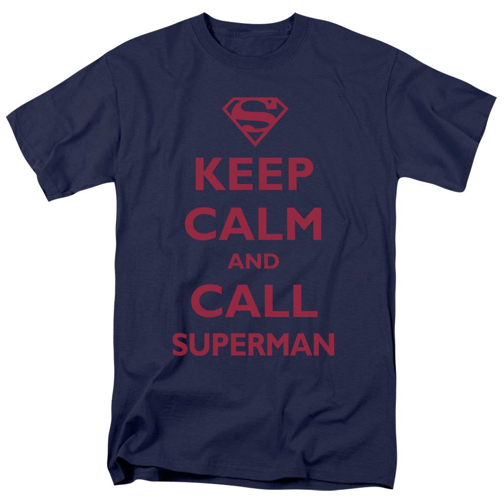 Superman Call Superman Mens T Shirt Navy Retro Pop Classics