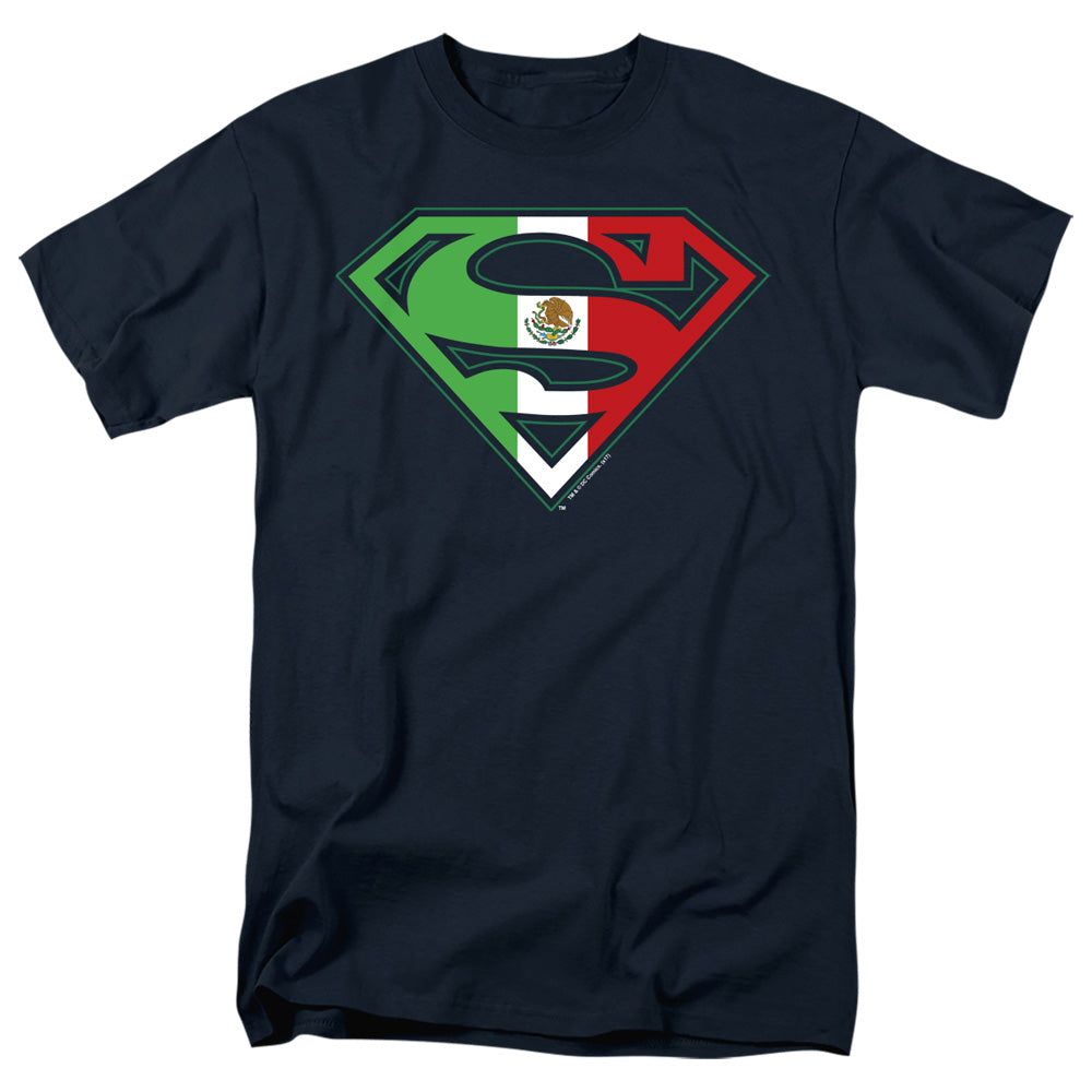 Superman Mexican Shield Mens T Shirt Navy Retro Pop Classics