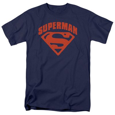 Superman Super Shield Mens T Shirt Navy Retro Pop Classics