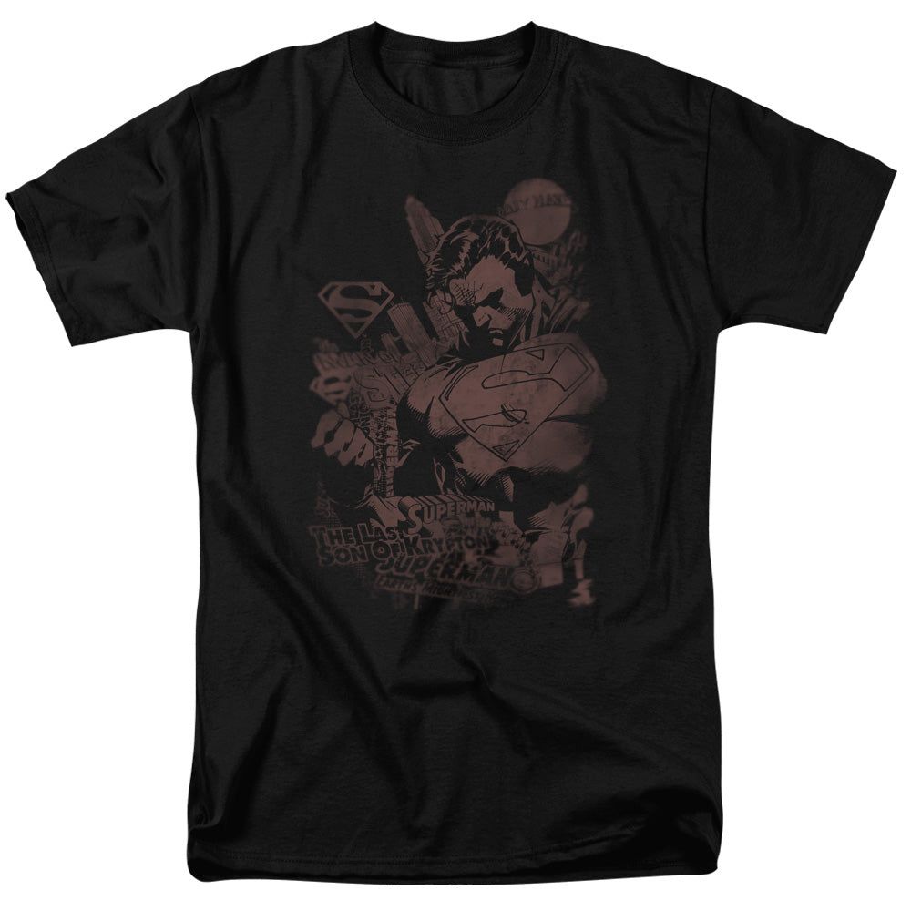 Superman Somber Power Mens T Shirt Black Retro Pop Classics