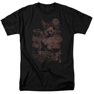 Superman Somber Power Mens T Shirt Black Retro Pop Classics