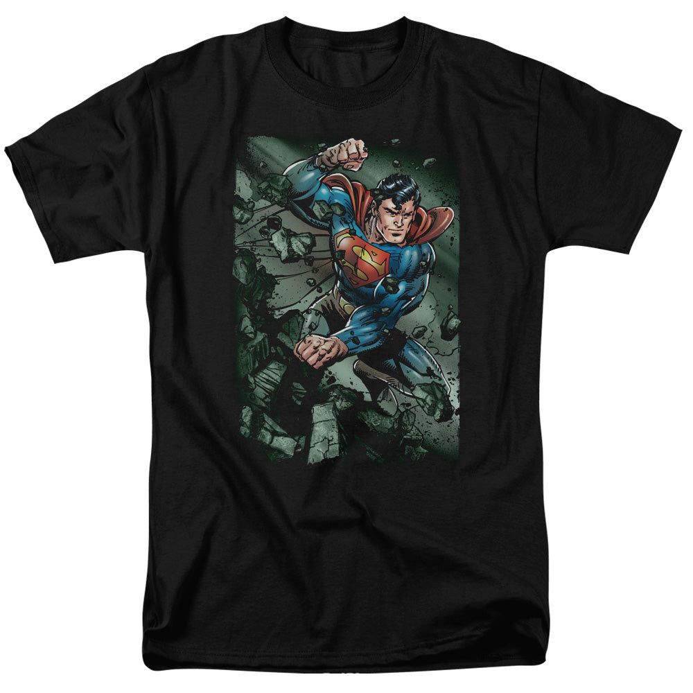 Superman Indestructible Mens T Shirt Black Retro Pop Classics