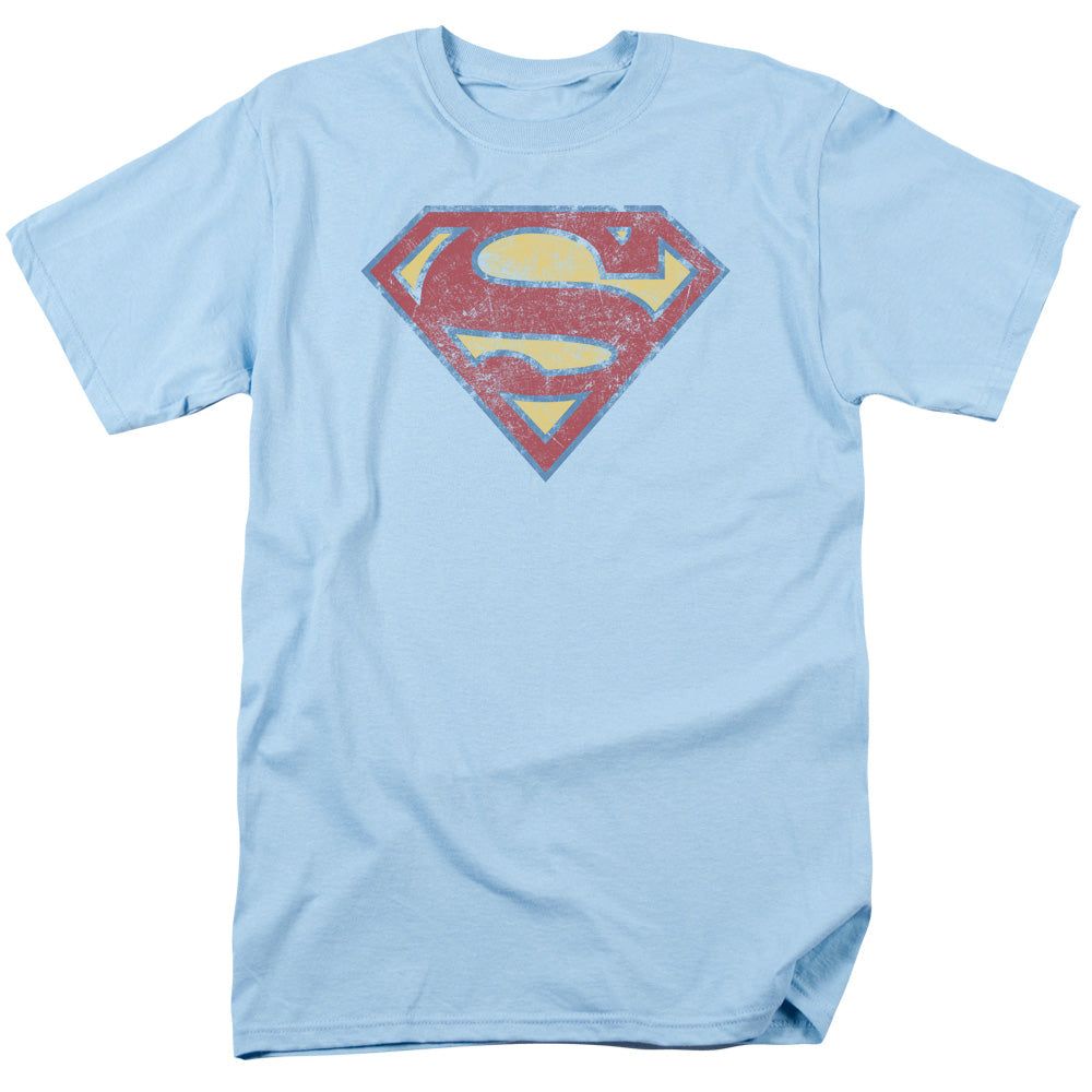 Superman Super S Mens T Shirt Light Blue Retro Pop Classics