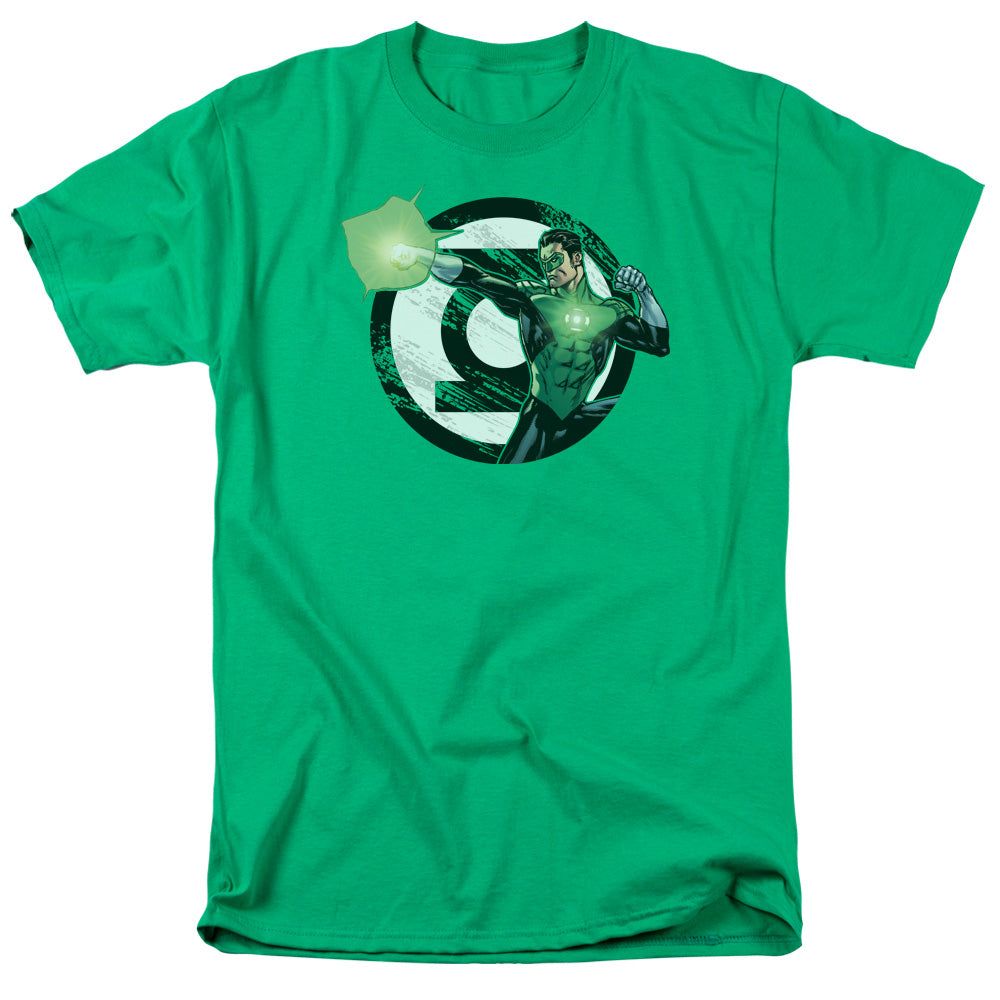 Justice League Blasting Logo Mens T Shirt Kelly Green Retro Pop Classics