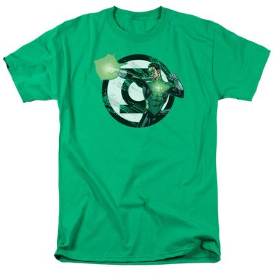 Justice League Blasting Logo Mens T Shirt Kelly Green Retro Pop Classics