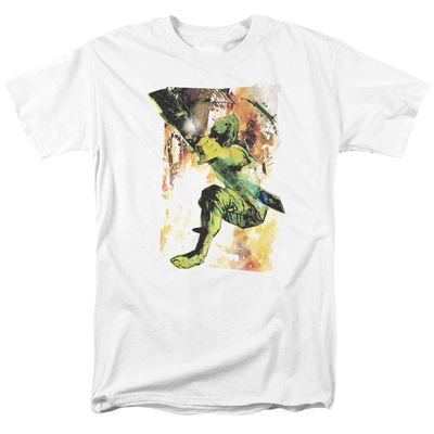 Justice League Painted Archer Mens T Shirt White Retro Pop Classics