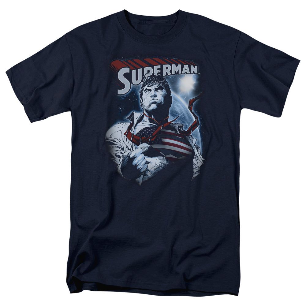 Superman Honor And Protect Mens T Shirt Navy Retro Pop Classics