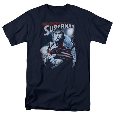 Superman Honor And Protect Mens T Shirt Navy Retro Pop Classics