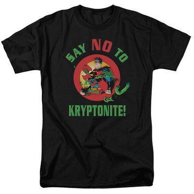 Superman Say No To Kryptonite Mens T Shirt Black Retro Pop Classics
