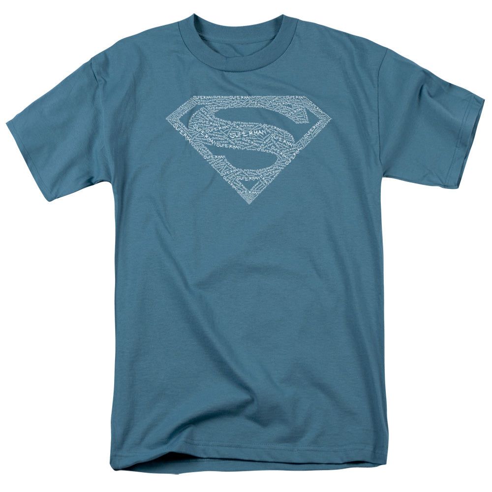 Superman Type Shield Mens T Shirt Slate Retro Pop Classics