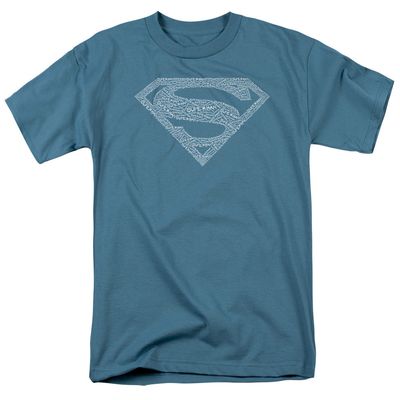 Superman Type Shield Mens T Shirt Slate Retro Pop Classics