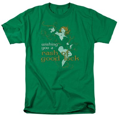 Justice League Rash of Good Luck Mens T Shirt Kelly Green Retro Pop Classics