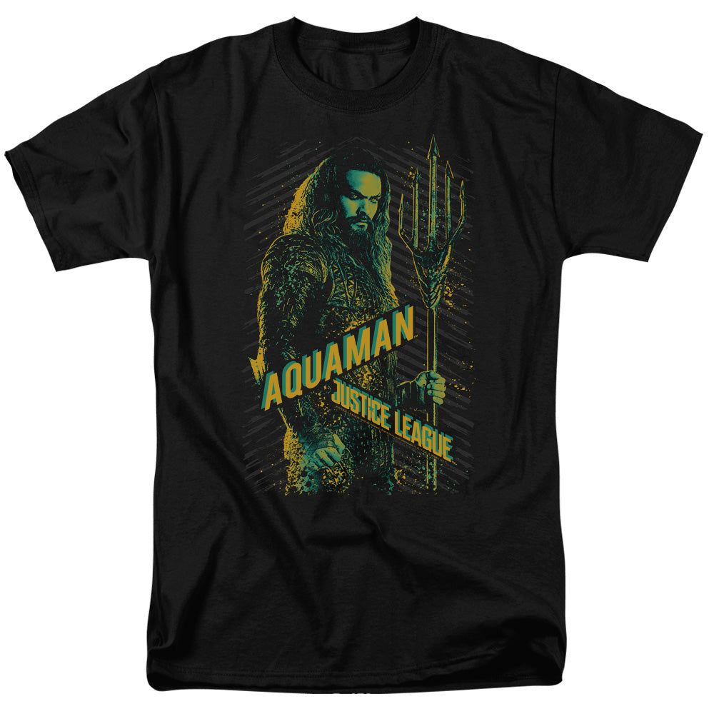 Justice League Movie Aquaman Mens T Shirt Black Retro Pop Classics