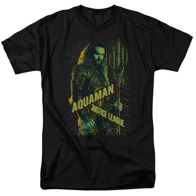Justice League Movie Aquaman Mens T Shirt Black Retro Pop Classics