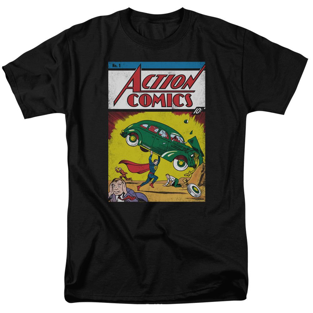 Superman Action No. 1 Mens T Shirt Navy Retro Pop Classics