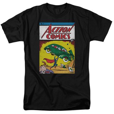 Superman Action No. 1 Mens T Shirt Navy Retro Pop Classics