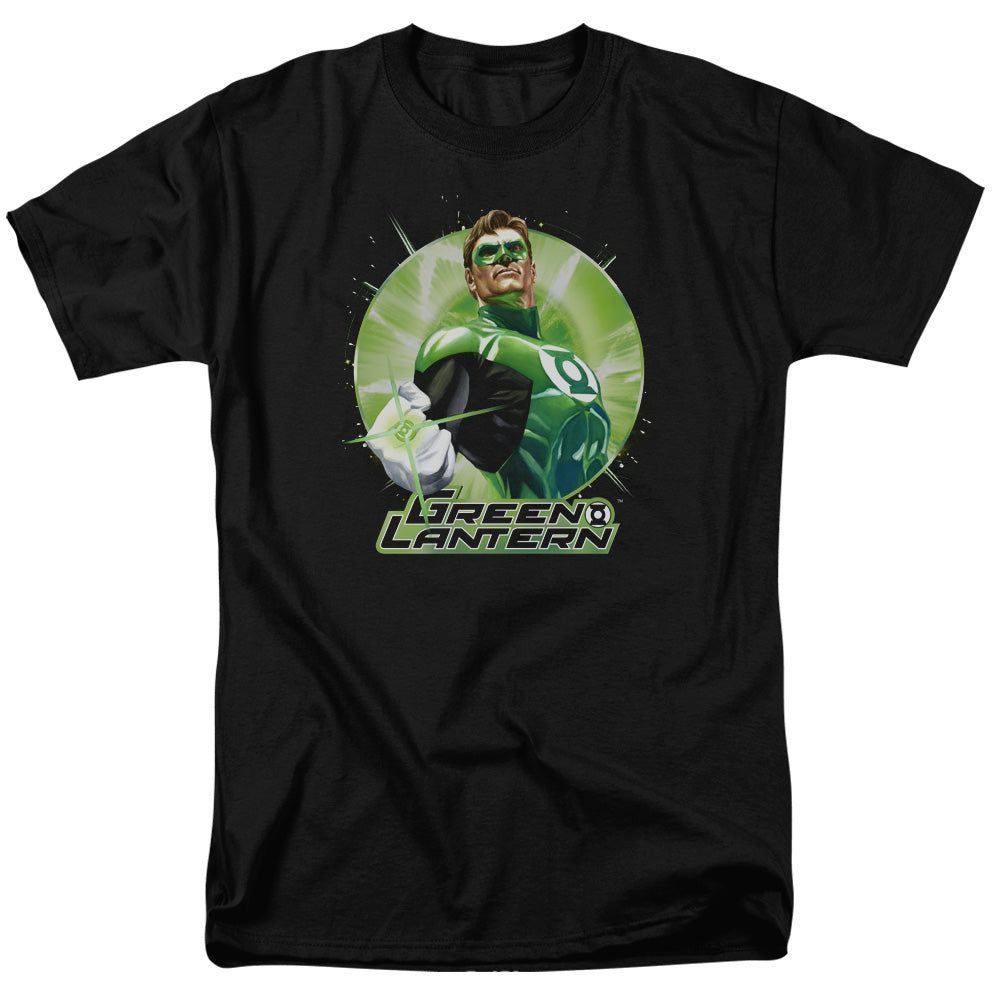 Justice League Green Static Mens T Shirt Black Retro Pop Classics