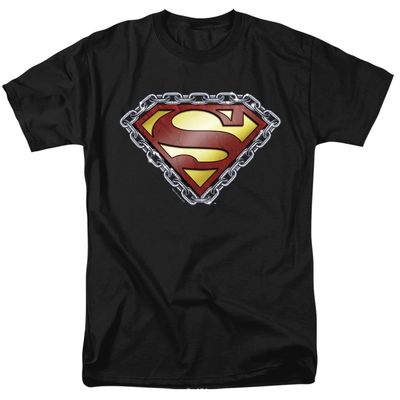 Superman Chained Shield Mens T Shirt Black Retro Pop Classics