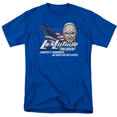 Superman Lex For President Mens T Shirt Royal Blue Retro Pop Classics