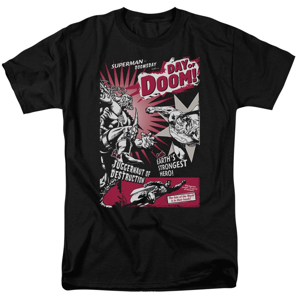 Superman Day Of Doom Mens T Shirt Black Retro Pop Classics