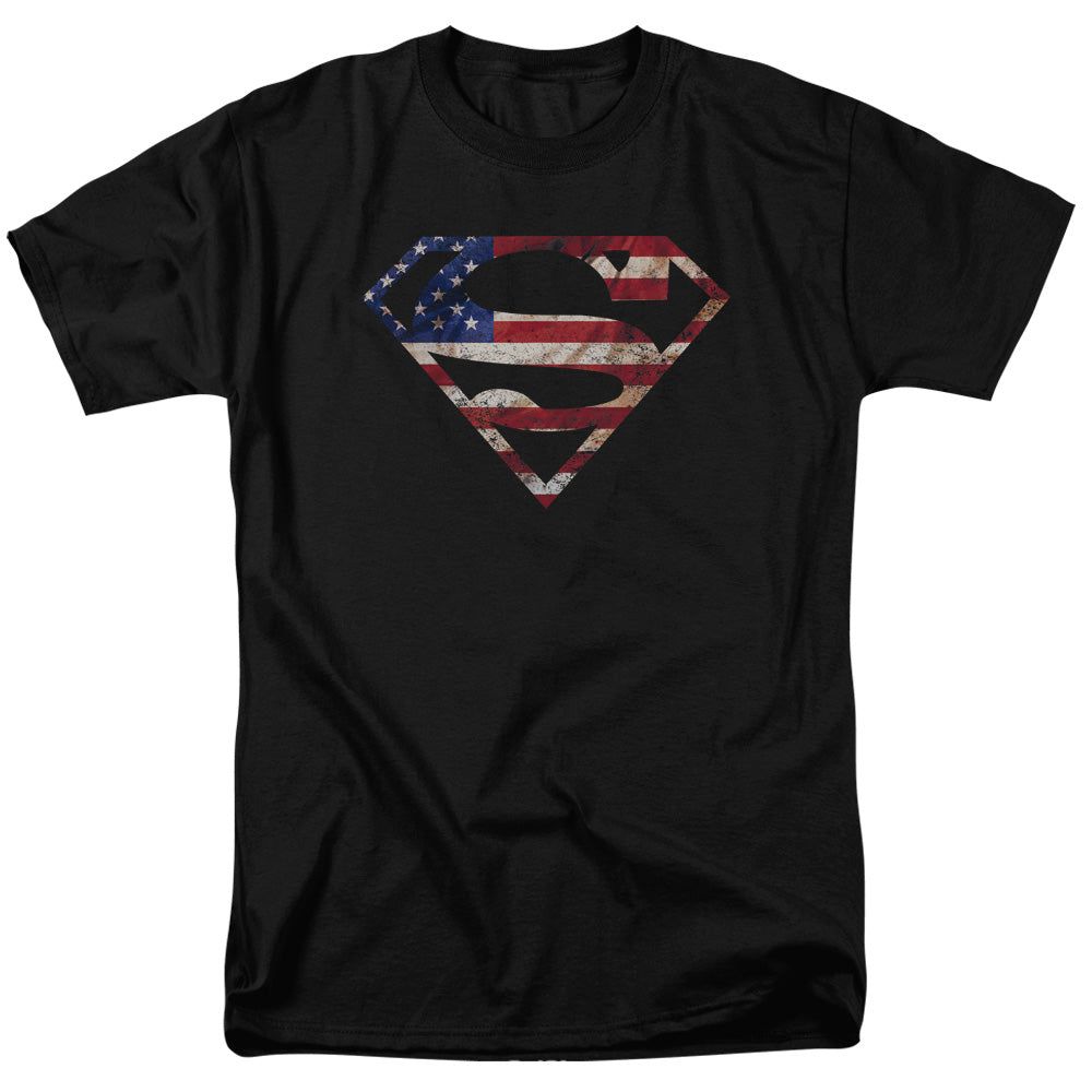 Superman Super Patriot Mens T Shirt Black Retro Pop Classics