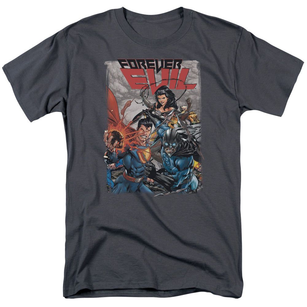 Justice League Crime Syndicate Mens T Shirt Charcoal Retro Pop Classics
