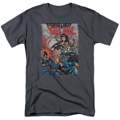 Justice League Crime Syndicate Mens T Shirt Charcoal Retro Pop Classics