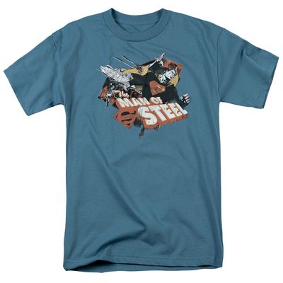 Superman Steel Mens T Shirt Slate Retro Pop Classics