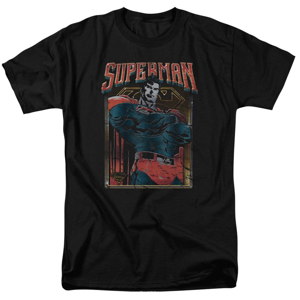 Superman Head Bang Mens T Shirt Black Retro Pop Classics