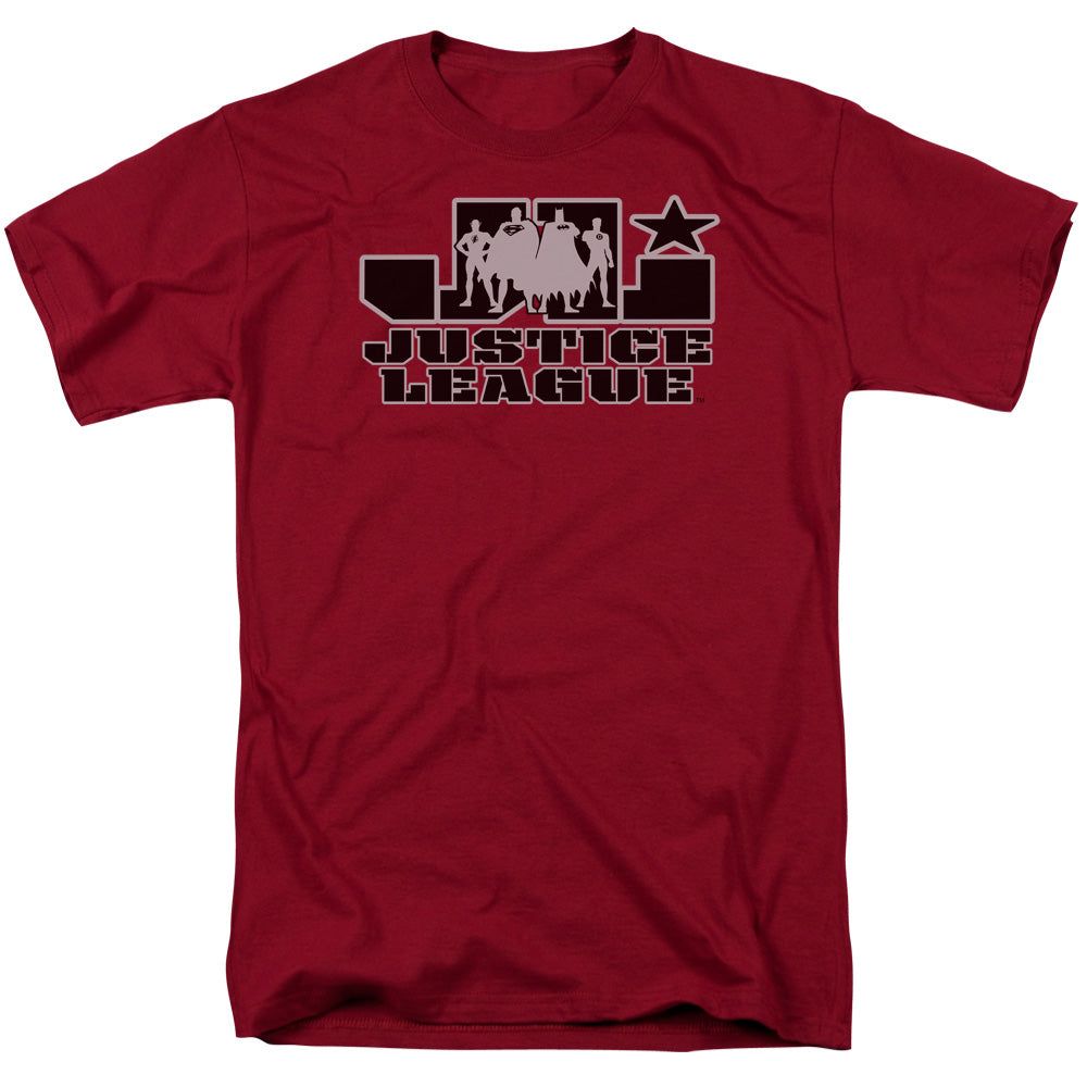 Justice League Justice League Logo Mens T Shirt Cardinal Retro Pop Classics